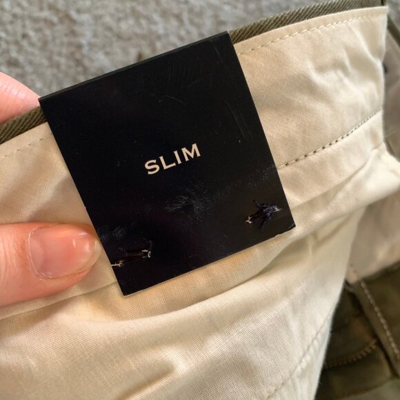NWT J. CREW FACTORY OLIVE GREEN SLIM-FIT FLEX PANTS - SIZE 34 x 30 - Picture 13 of 15